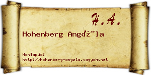 Hohenberg Angéla névjegykártya
